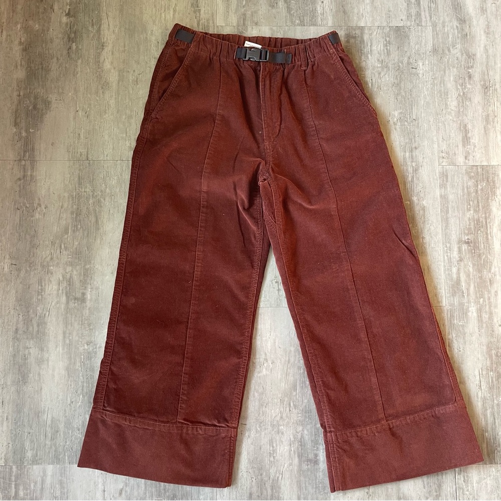 Wide Leg Corduroy Pants in Deep Rust